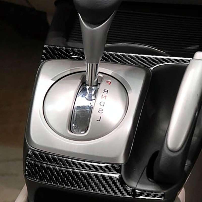 5 in 1 Car Carbon Fiber Automatic Gear Decorative Sticker for Honda Civic 8th Generation 2006-201...