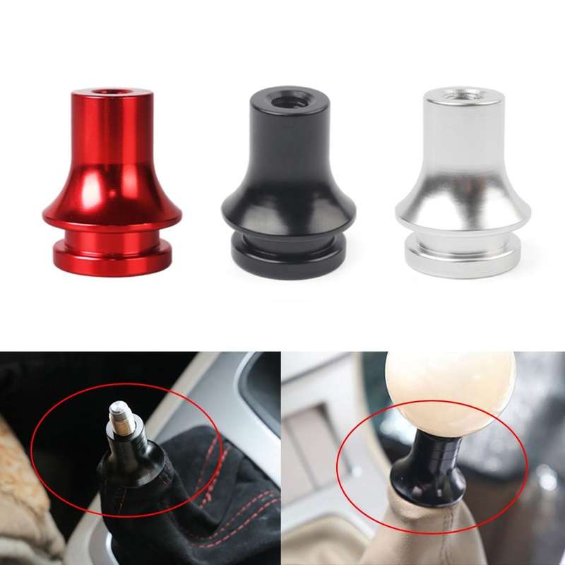 Car Gear Head Adapter Gear Lever Base Connector Stopper M12x1.25 with 3 Copper Adapter (Red)