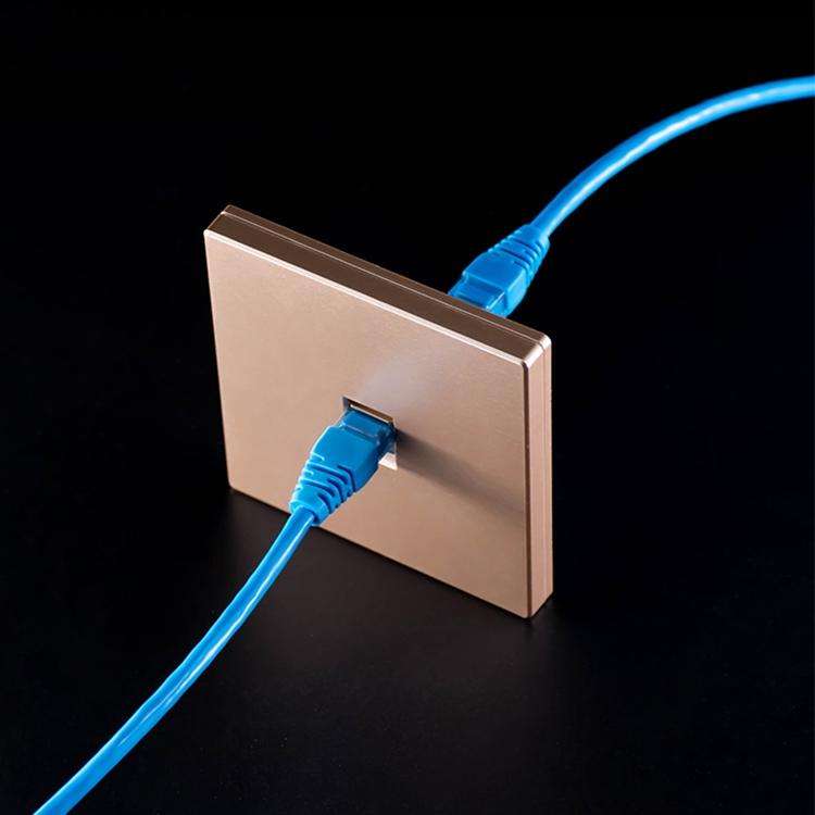 CAT.6 Shielded Pass-through Network Module, Dual Ports Panel + Shielded Pass-through + Telephone ...