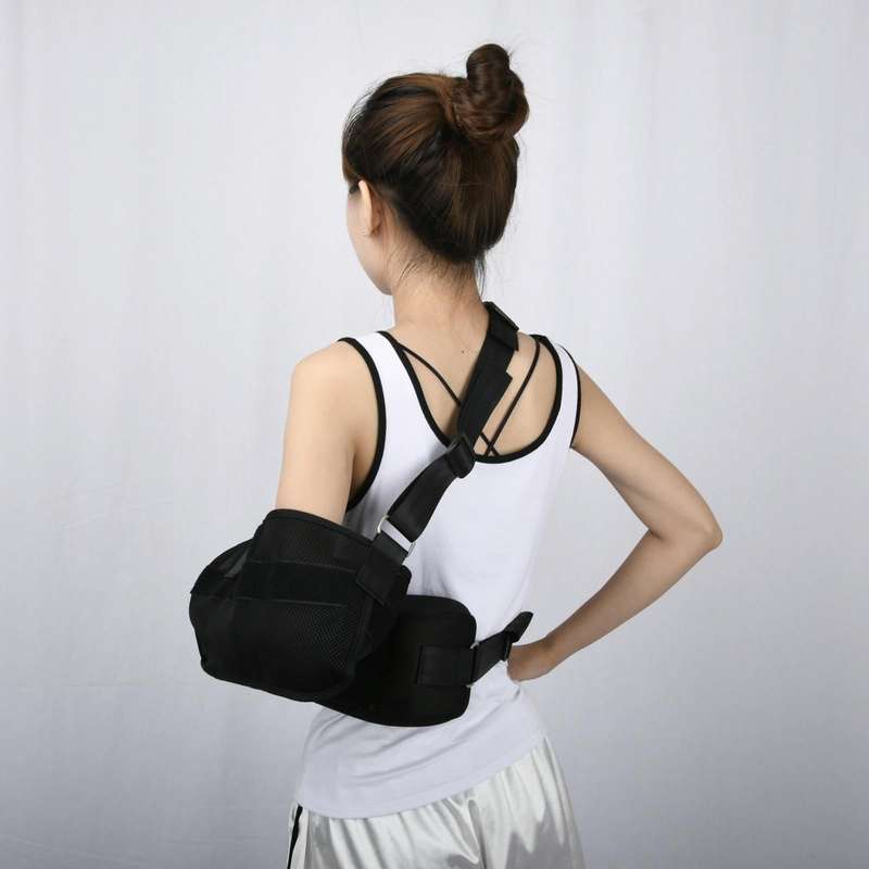 Foam Shoulder Abduction Fixed Brace Broken Arm Sling, Specification: Free Size(Black + Grip Ball)