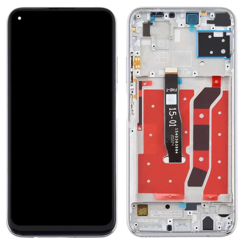 OEM LCD Screen for Huawei P40 Lite Digitizer Full Assembly with Frame(Silver)