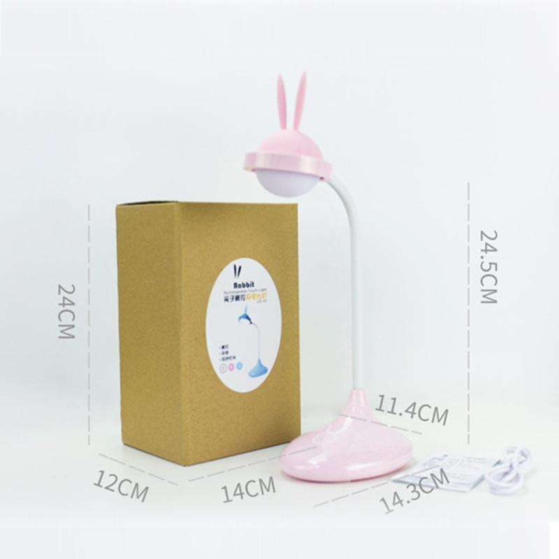 Rabbit Touch Desk Lamp USB Charging Eye Protection Creative Student Reading Bedroom Folding Bedsi...