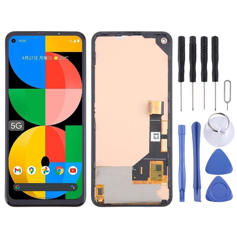 For Google Pixel 5a 5G G1F8F G4S1M TFT LCD Screen with Digitizer Full Assembly, Not Supporting Fi...