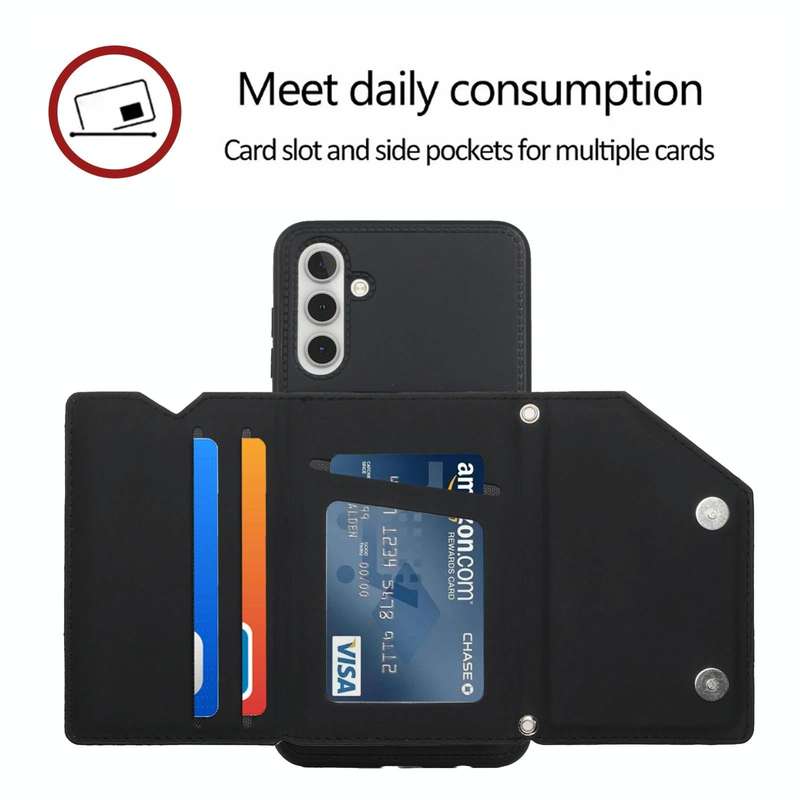 For Samsung Galaxy A13 5G Skin Feel PU + TPU + PC Back Cover Shockproof Phone Case with Card Slot...