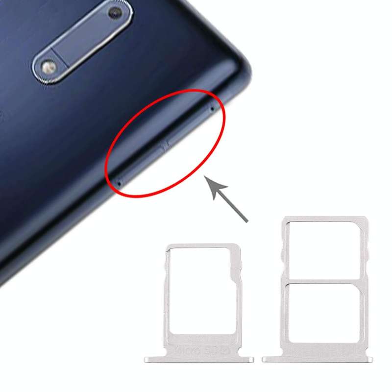 SIM Card Tray + SIM Card Tray + Micro SD Card Tray for Nokia 5 / N5 TA-1024 TA-1027 TA-1044 TA-10...