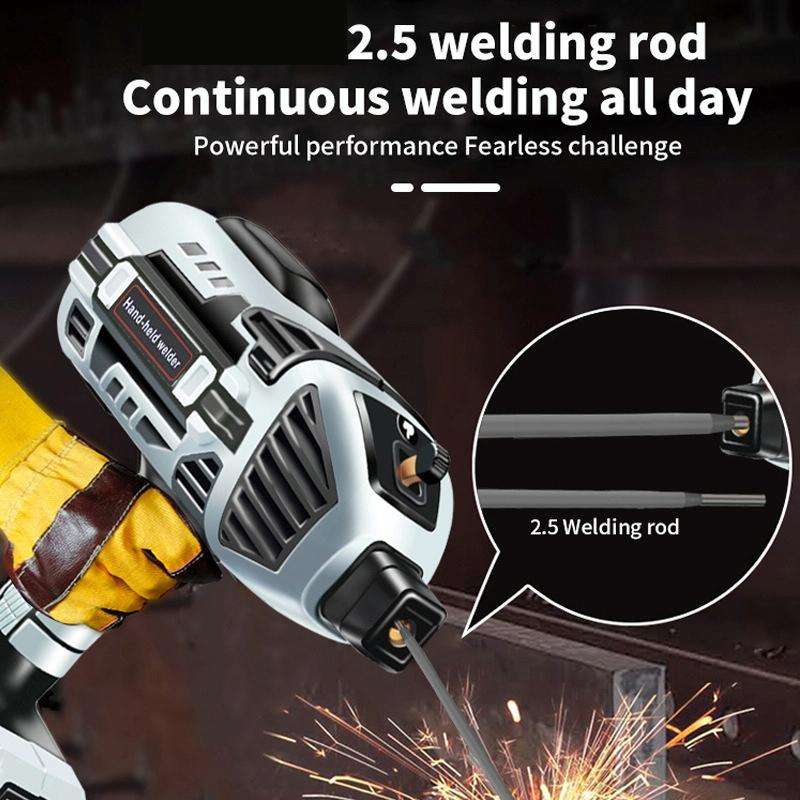 Handheld Welding Machine Home Small Portable Inverter Welder(Gray EU Plug 220V)