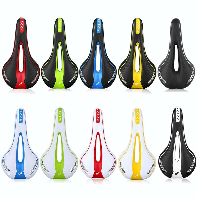 YAFEE YF-1018 Mountain Bike Saddle Bicycle Riding Saddle Bicycle Saddle(Black White)