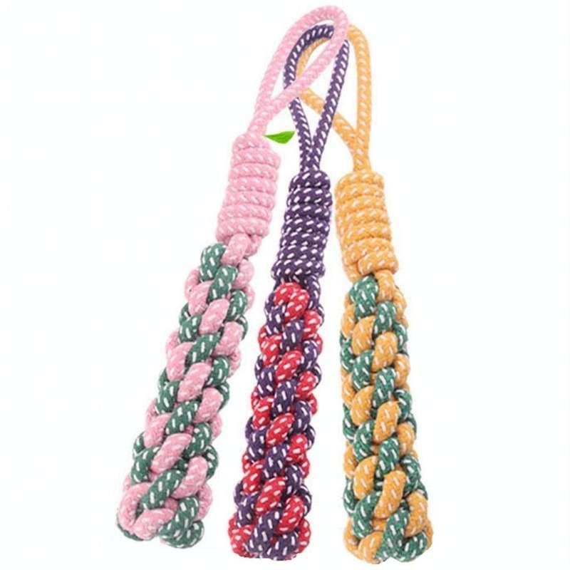 3 PCS Pet Hand-pulled Chewing Toy Dog Molar Cotton Rope, Color Random Delivery