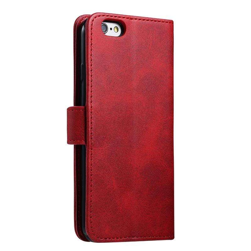 For iPhone 6 GUSSIM Magnetic Horizontal Flip Leather Case with Holder & Card Slots & & Wallet(Red)