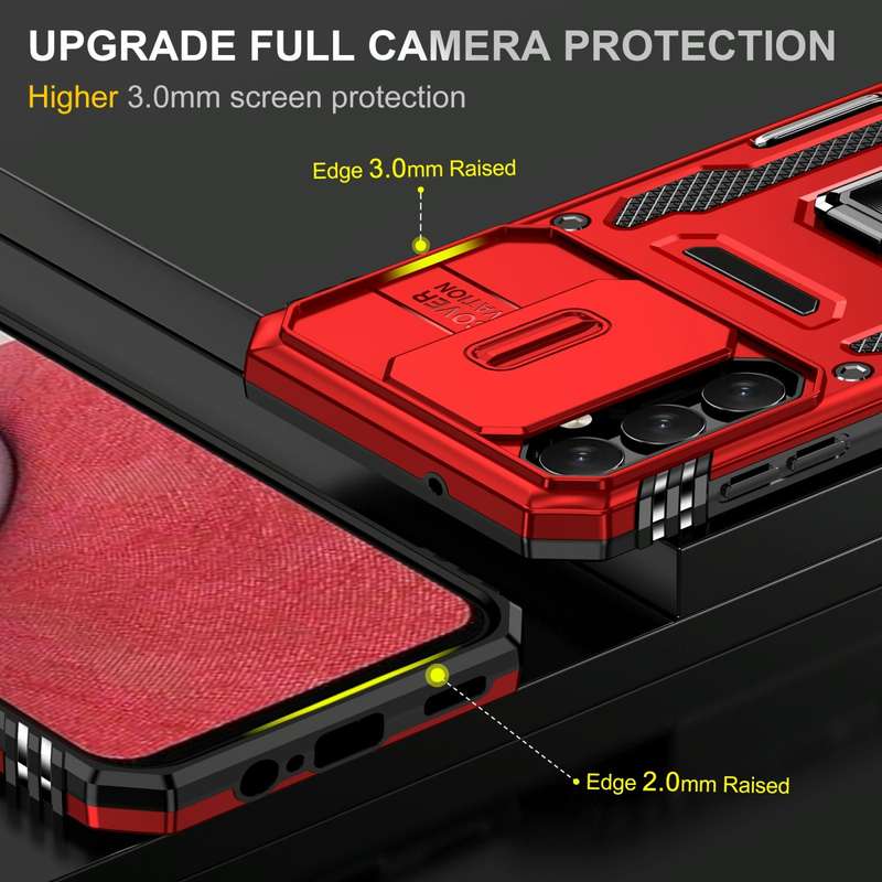 For Samsung Galaxy A15 Armor PC + TPU Camera Shield Phone Case(Red)