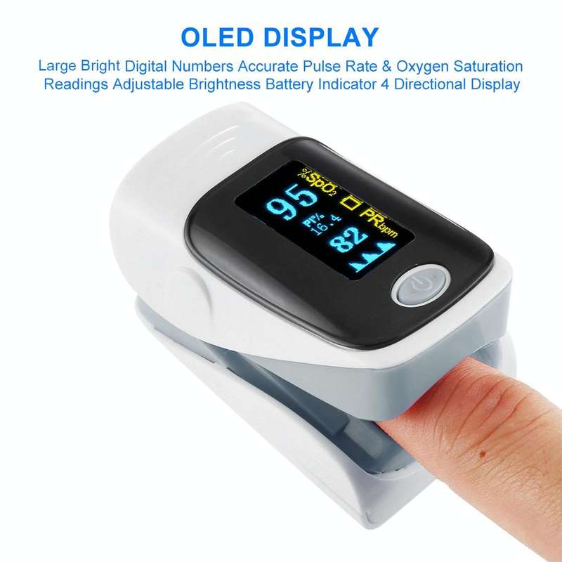 AB-80 Precision Finger Pulse Oximeter Blood Oxygen Monitor(Grey)