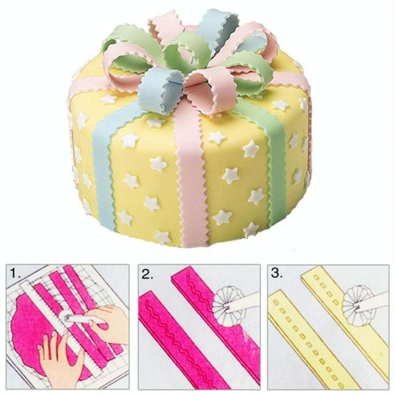 2 PCS Baking Fondant Cake Tool Cutting Roller Cutting Blank Roller Knife Tool