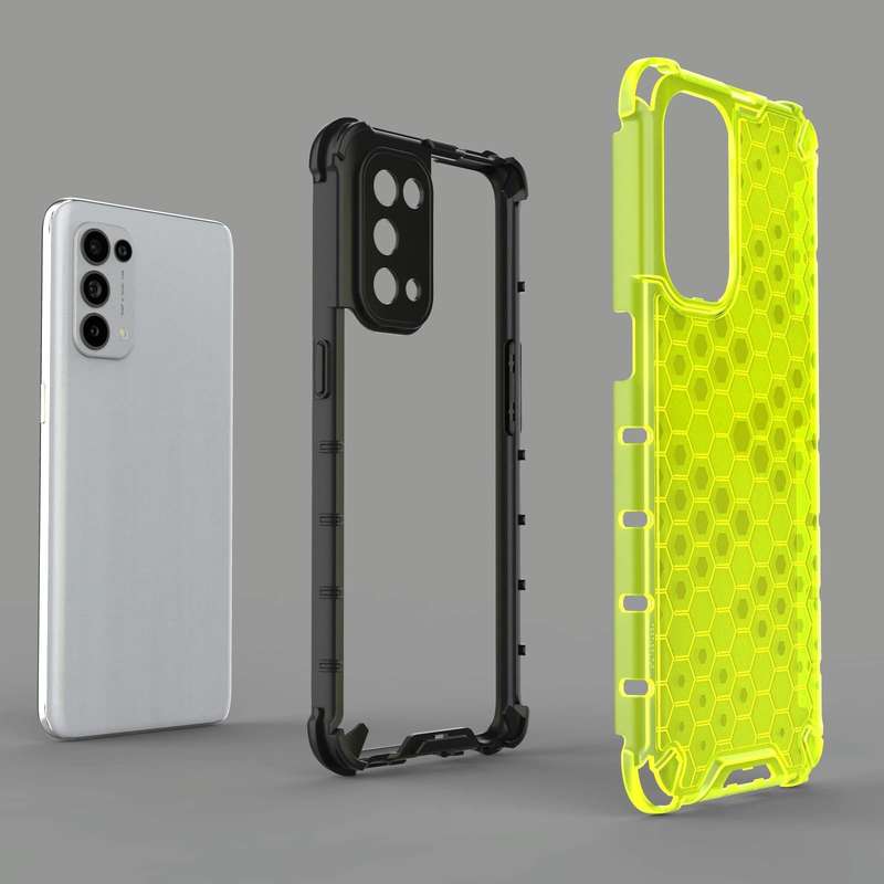 For Oppo Reno5 5G Shockproof Honeycomb PC + TPU Case(Green)