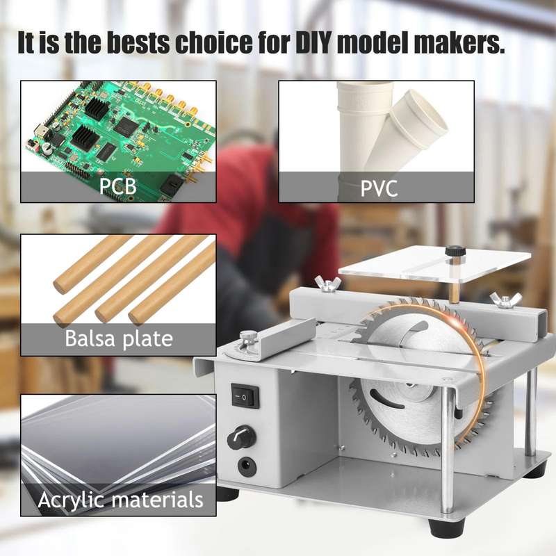 150W Miniature Precision Table Saw Mini Chainsaw Portable Woodworking Sliding Table Saw Multifunc...