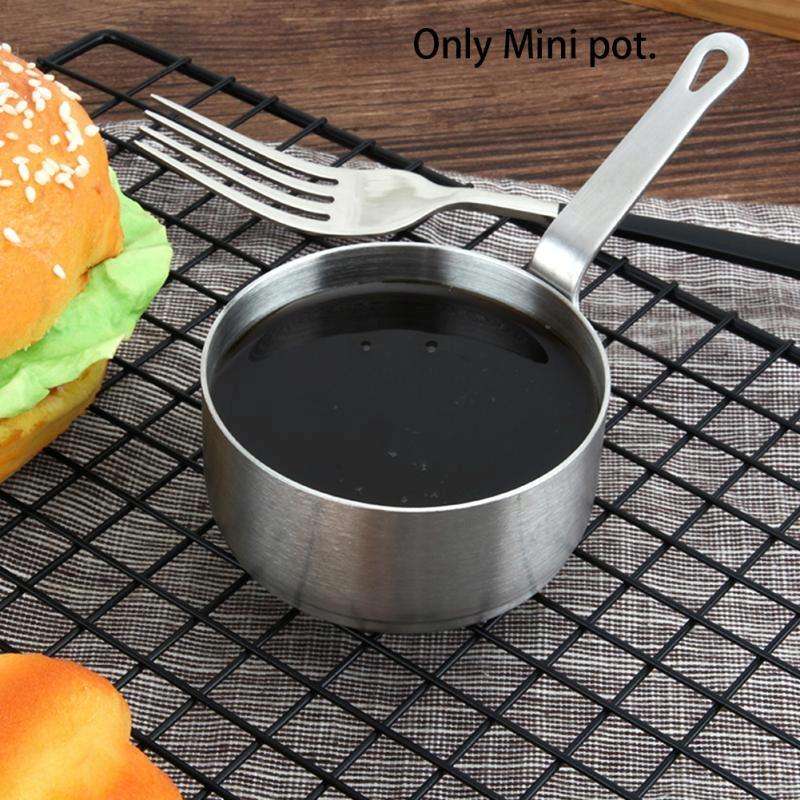 Stainless Steel Sauce Handle Mini Pot Seasoning Tools, Size:L(Silver)