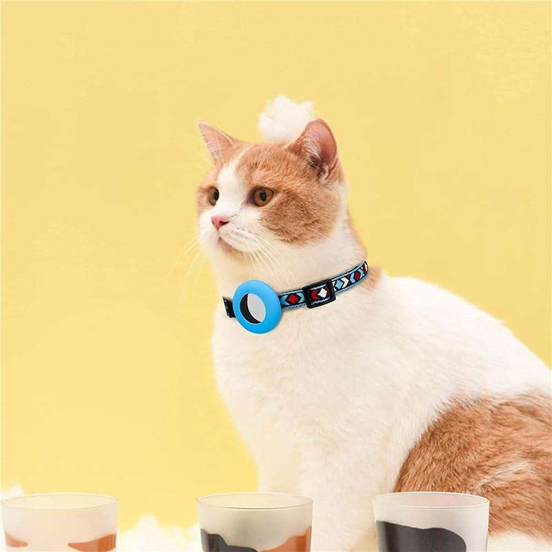 Pet Colored Bell Tassel Collar for Airtag Tracker(Pink)