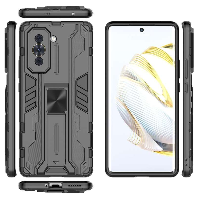 For Huawei Nova 10 4G Supersonic PC + TPU Shock-proof Protective Phone Case with Holder(Black)
