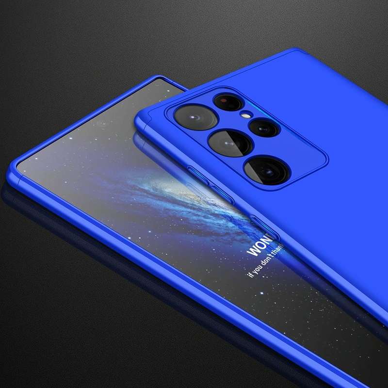 For Samsung Galaxy S22 Ultra 5G GKK Three Stage Splicing PC Phone Case(Blue)