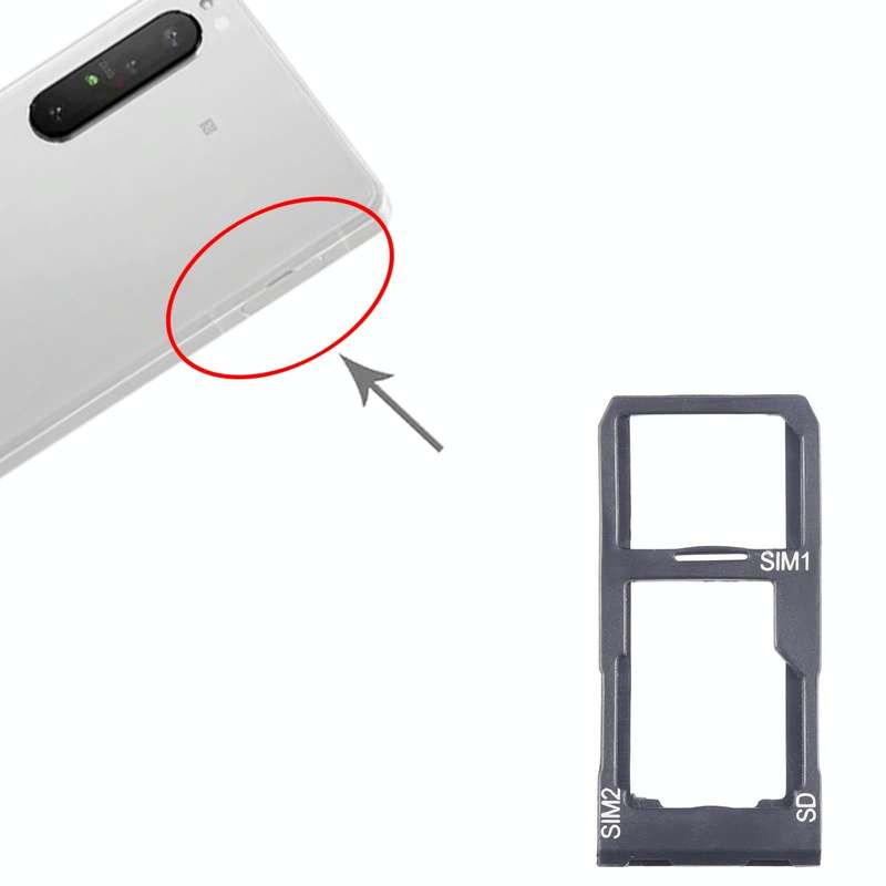 For Sony Xperia 5 II Original SIM Card Tray + SIM / Micro SD Card Tray (Black)