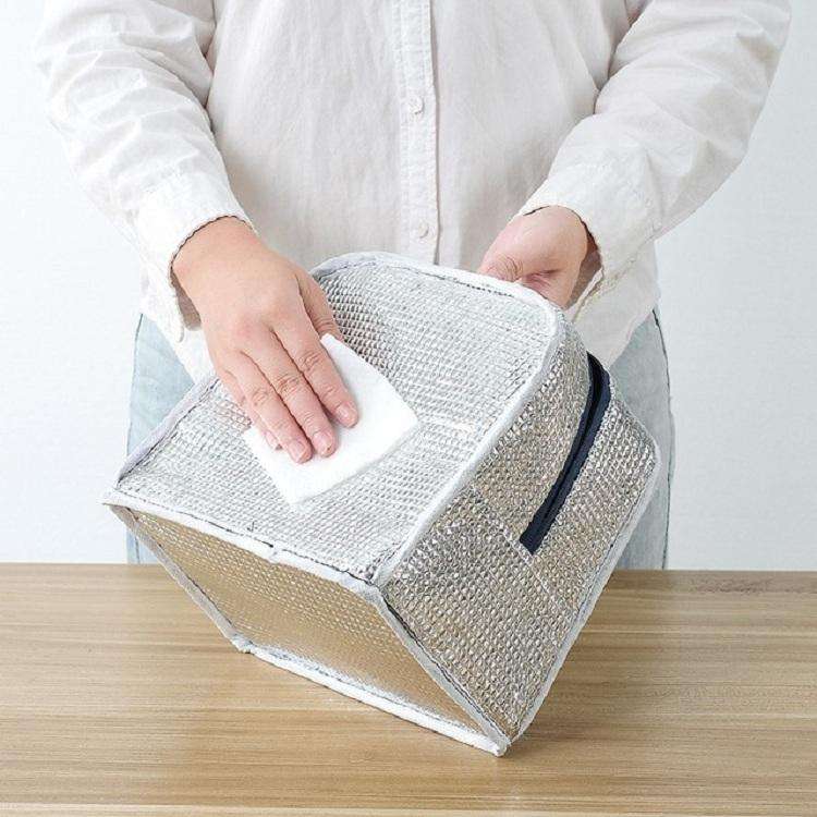 Portable Waterproof Padded Cold Insulation Lunch Box Bag(Geometry Grey)