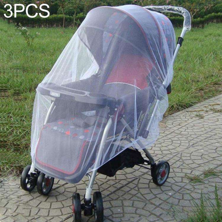 3 PCS 150cm Baby Pushchair Mosquito Insect Shield Net Safe Infants Protection Mesh Stroller Acces...