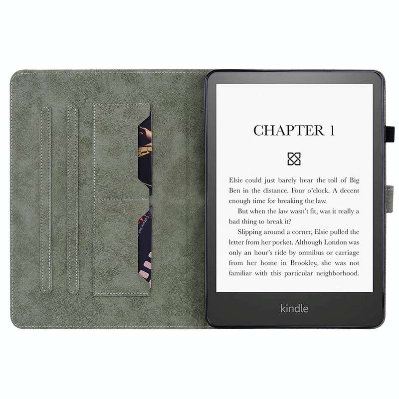 For Amazon Kindle Paperwhite 5 Tiger Pattern PU Tablet Case With Sleep / Wake-up Function(Purple)