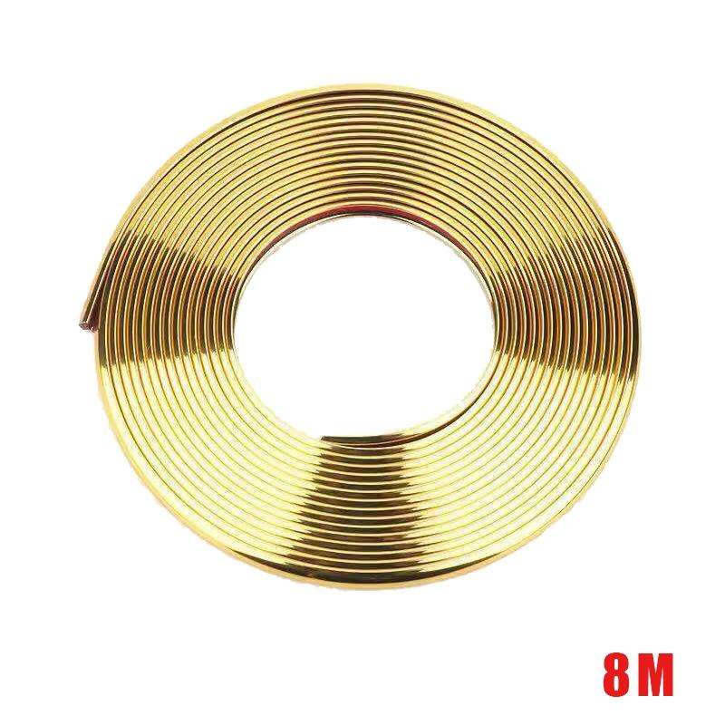 W12 8m/roll Car Universal Reflective Wheel Electroplating Decorative Strip(Gold)