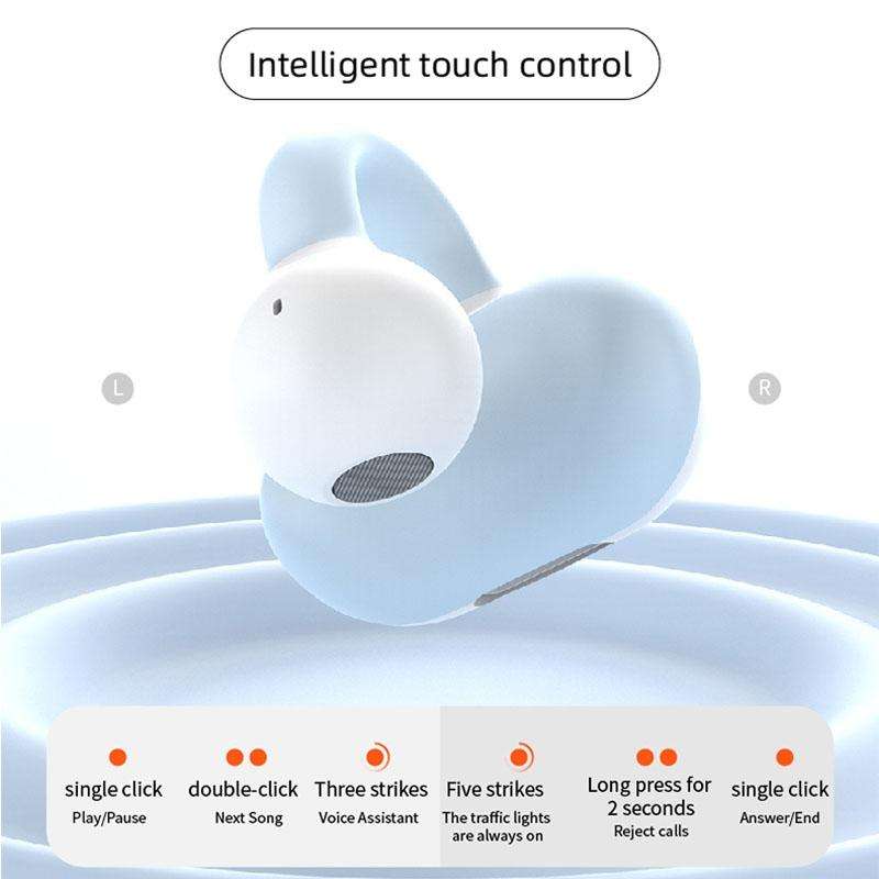 M-S8 Wireless Stereo Single Ear Clip-on Bluetooth Earphone(Gray)
