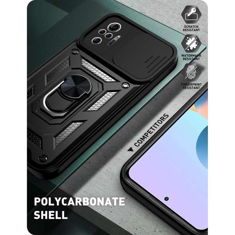 For Xiaomi Redmi Note 10 Pro Sliding Camera Cover Design TPU+PC Protective Case(Black)