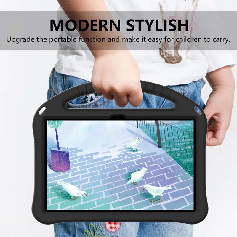 For Lenovo Tab M10 Plus 10.6 3rd Gen TB125FU 2022 EVA Shockproof Tablet Case with Holder(Black)