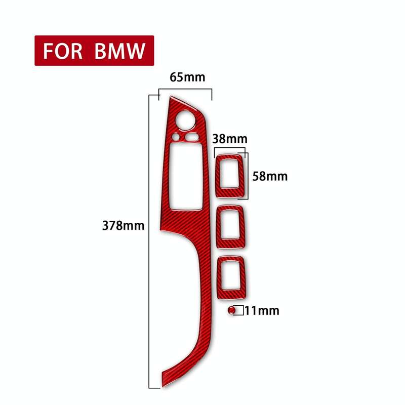 5 PCS Set for BMW 3 Series E90 Carbon Fiber Car Left Driving Lifting Panel Decorative Sticker wit...