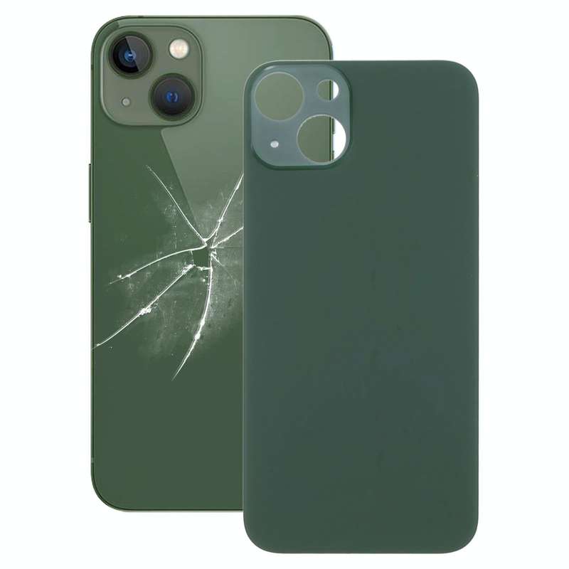 Easy Replacement Big Camera Hole Glass Back Battery Cover for iPhone 13 mini(Green)