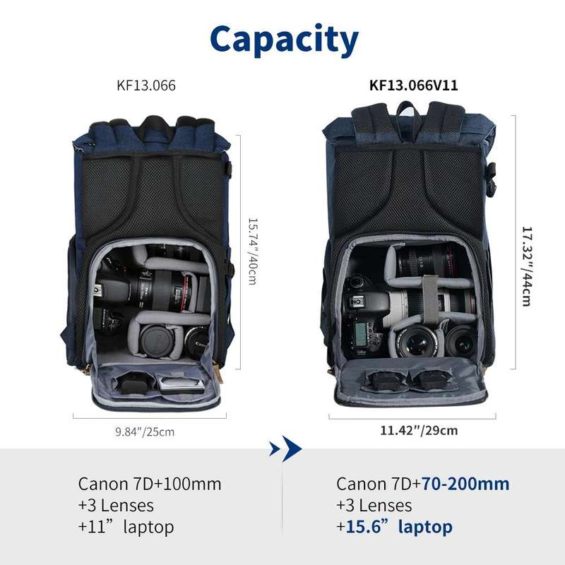 K&F CONCEPT KF13.066V10 Large Capacity Multifunctional Camera Backpack Double Shoulders Bag