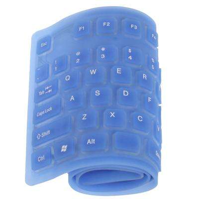 109 Keys USB 2.0 Full Sized Waterproof Flexible Silicone Keyboard (Blue)