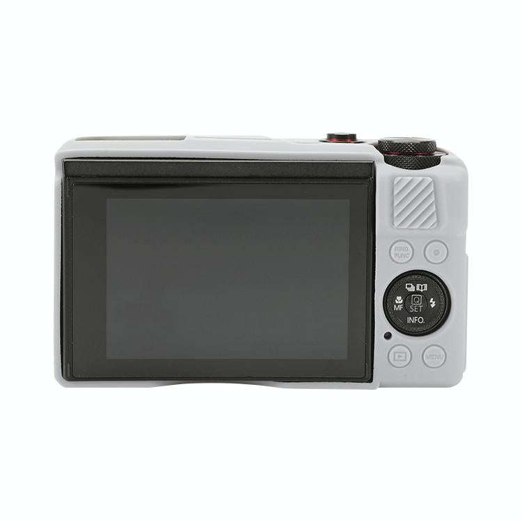 For Canon PowerShot G7 X Mark II / G7X2 Soft Silicone Protective Case with Lens Cover(Grey)