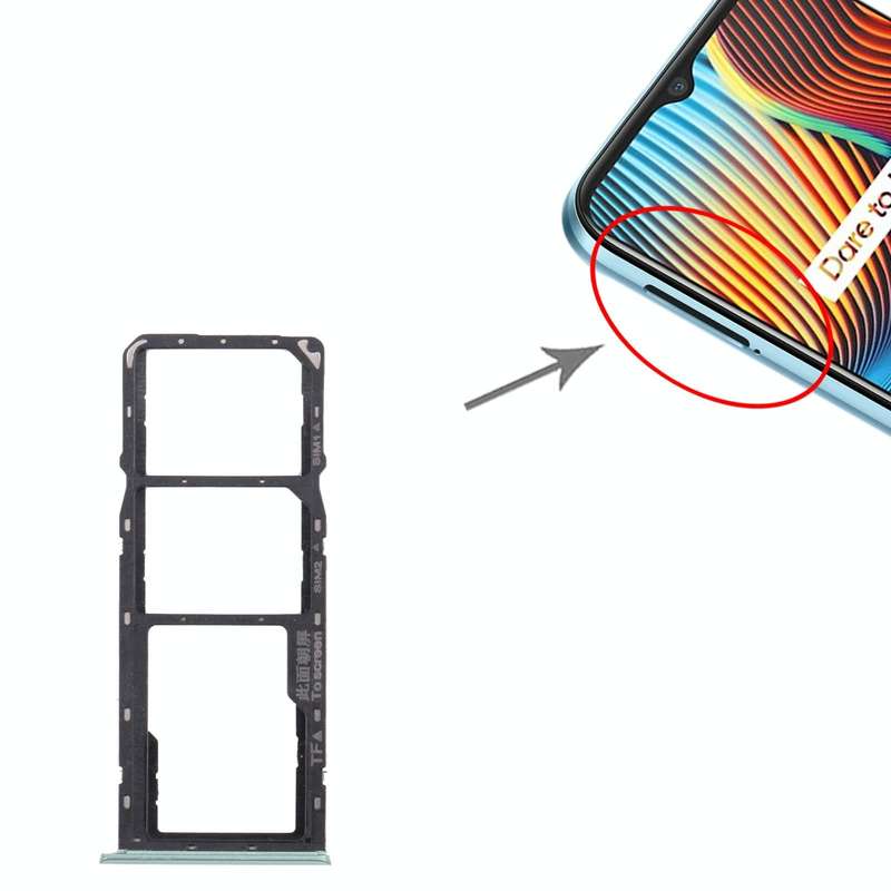 For OPPO Realme 7i (Global)  SIM Card Tray + SIM Card Tray + Micro SD Card Tray (Green)