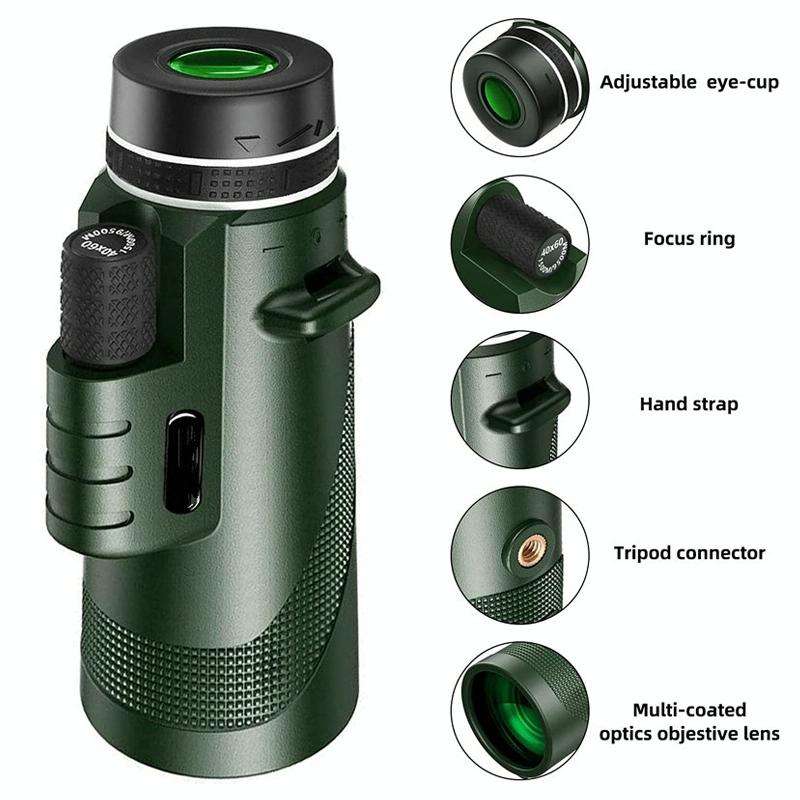40X60 Outdoor Night Vision High Power HD Monocular (Standard)