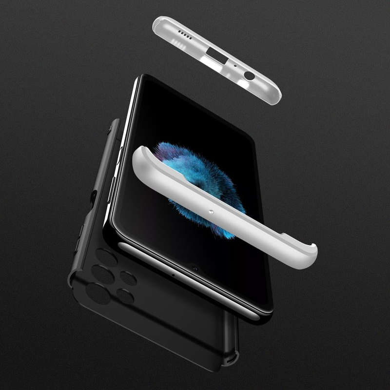 For Samsung Galaxy A32 4G GKK Three Stage Splicing Full Coverage PC Case(Black Silver)