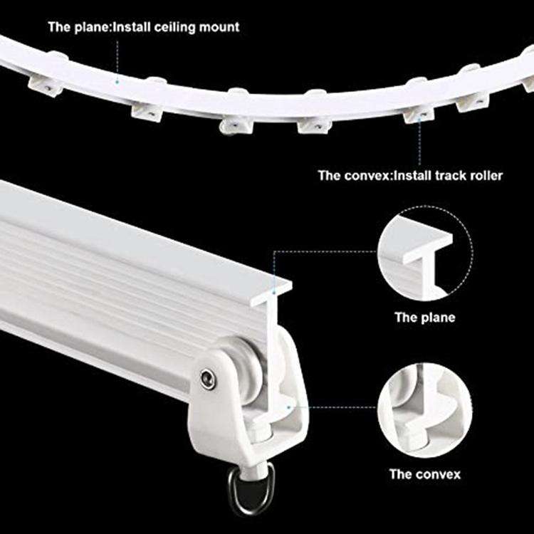 Model Steel Track Set Flexible Silent Slide Track Track with Hooks, Size: 1m