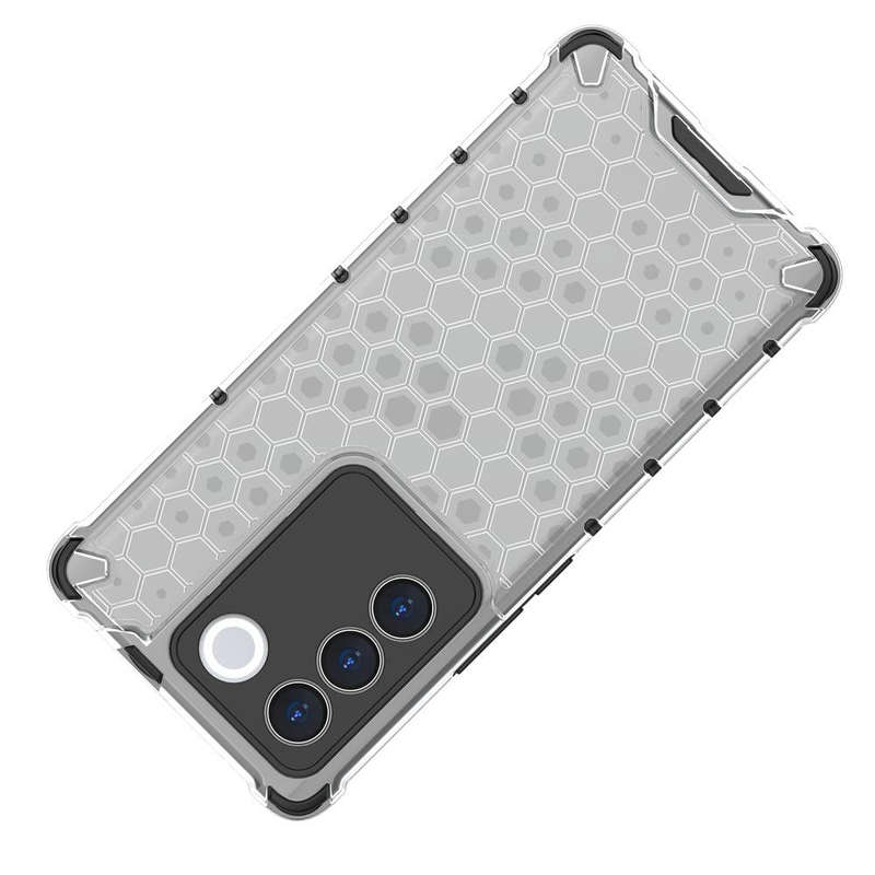 For vivo V27 / V27 Pro Shockproof Honeycomb Phone Case(White)