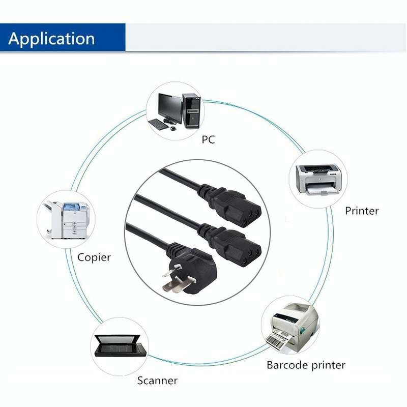 10A 250V 3 Pin Computer PC Power Cable, Length: 1.8m, AU Plug (Black)