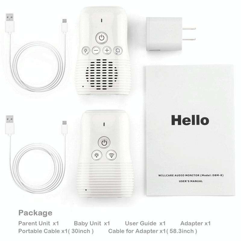 DBM-8 Wireless Audio Two-way Talk Back Baby Monitor, Intercom Sound Alert for Infant(EU Plug)