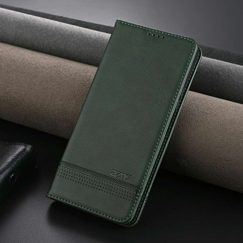 For Huawei Enjoy 70 Pro/nova 12i AZNS Magnetic Calf Texture Flip Leather Phone Case(Dark Green)