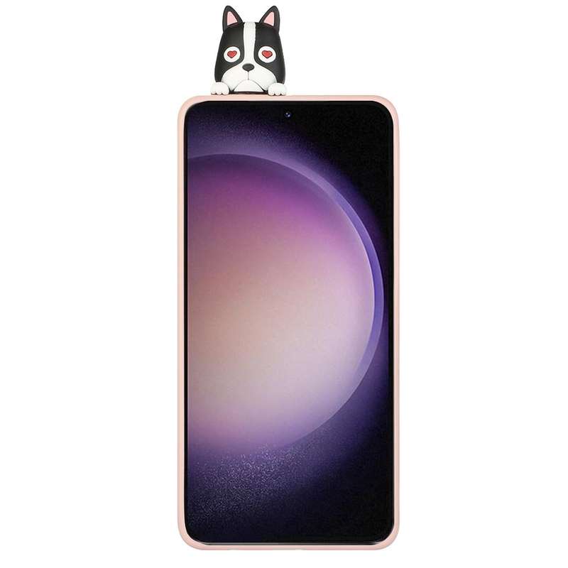 For Samsung Galaxy S23 Ultra 5G 3D Lying Cartoon TPU Shockproof Phone Case(Cute Dog)