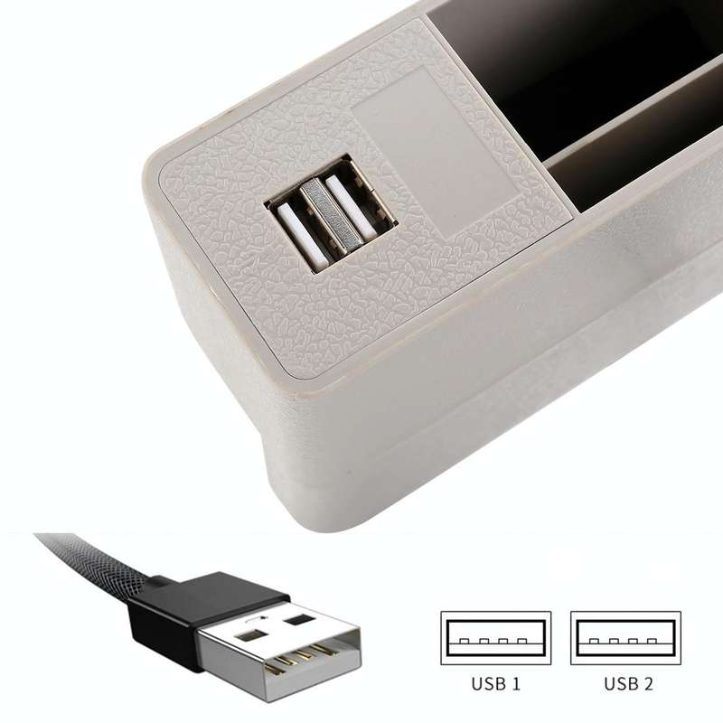 Universal Car Multi-functional Charger Console Side Pocket Seat Gap Side Storage Box, with 2 USB ...
