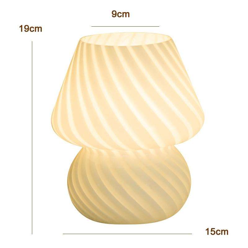 PJ-104 5W Mushroom Glass Bedroom Bedside Table Decoration Table Lamp, CN Plug, Specification Mono...