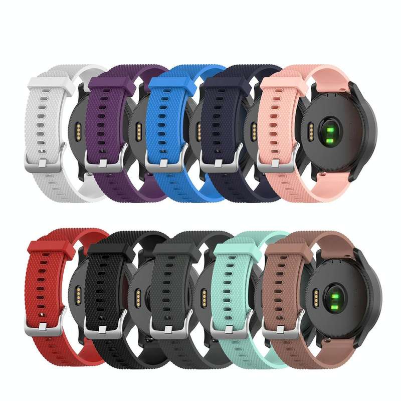 For Garmin Vivomove 3S 18mm Diamond Textured Silicone Watch Band(Sky Blue)