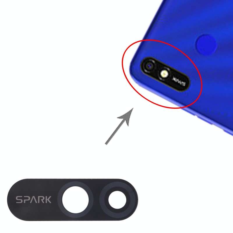 For Tecno Spark 4 Lite KC8S 10pcs Back Camera Lens