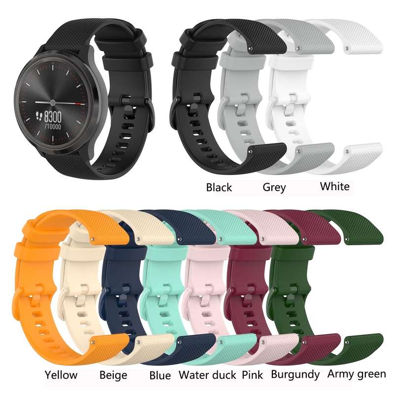 For Garmin Vivoactive 3 Music Small Lattice Silicone Watch Band(Water Duck Color)