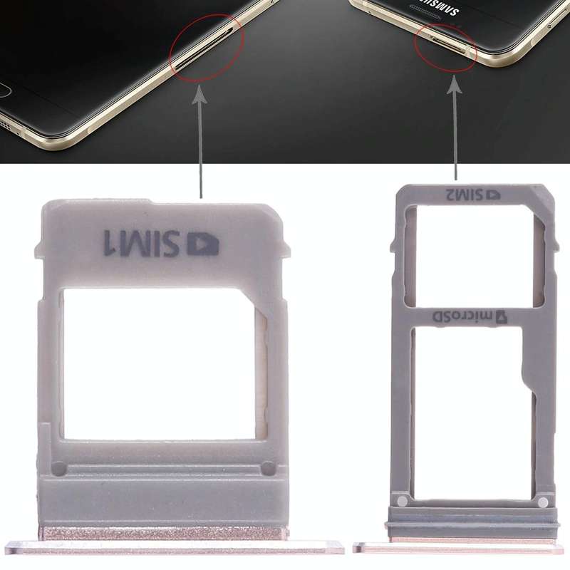 For Galaxy A520 / A720 2 SIM Card Tray + Micro SD Card Tray (Pink)